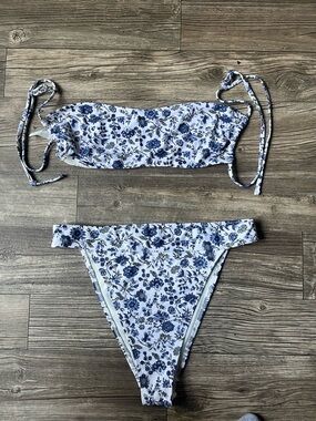 Abercrombie & Fitch Bikini with Blue Floral Trim
